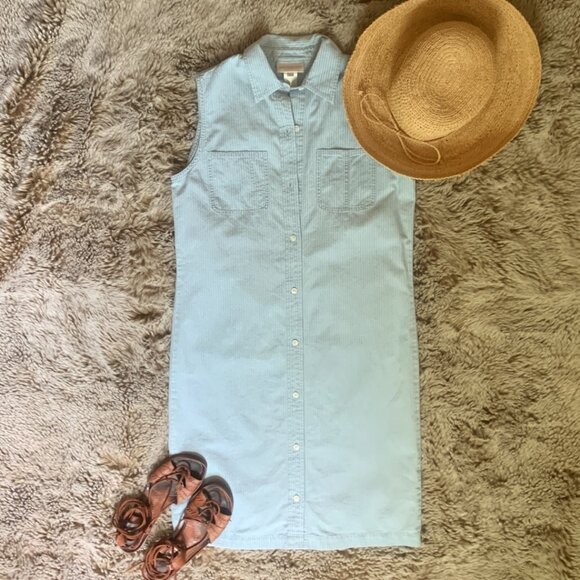 VINTAGE 90s Button Striped Sleeveless Dress by Jones New York Sport Size 6 - Picture 6 of 6